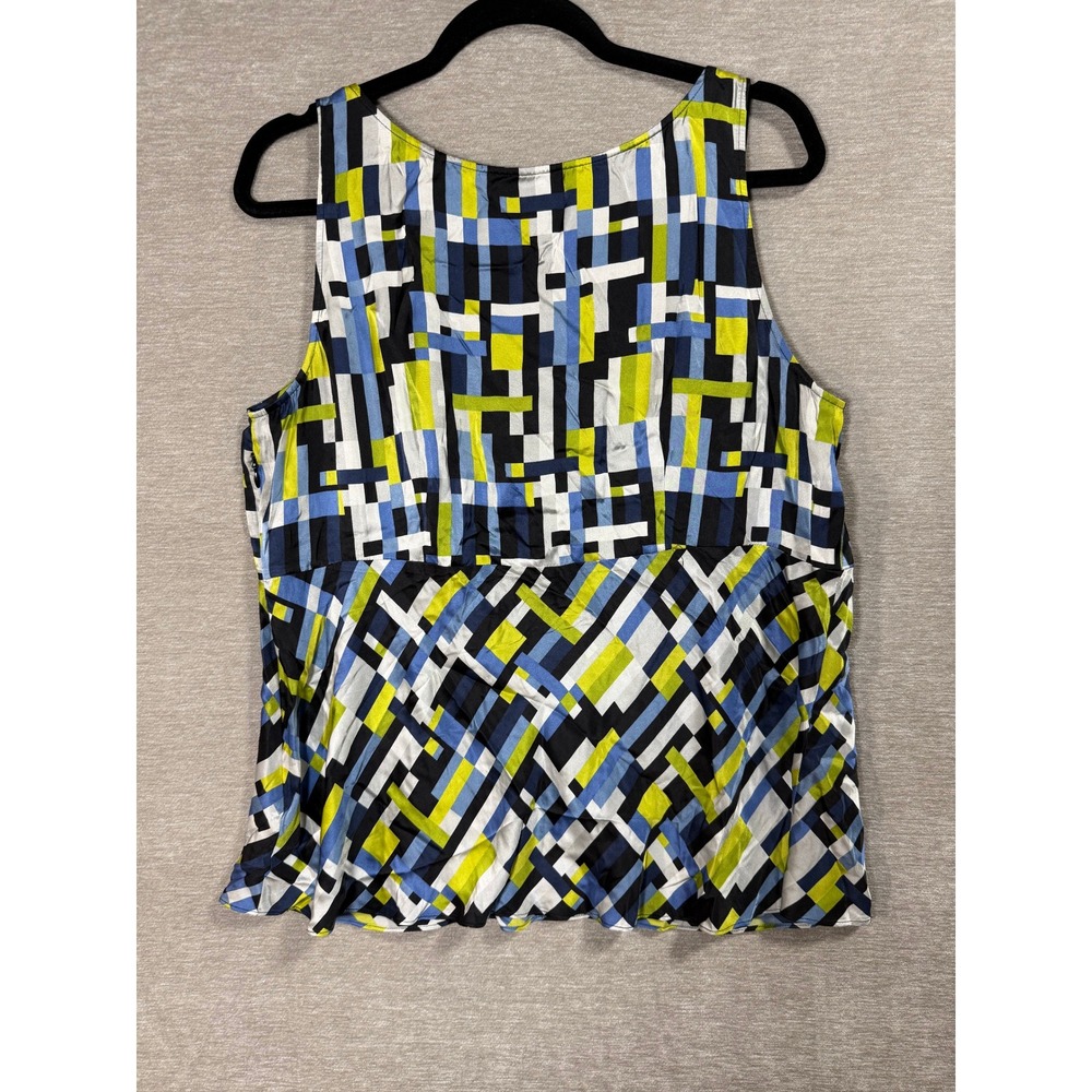 Nine West Woman 14W 100% Silk Geometric Jeweled Babydoll Top - Picture 3 of 9